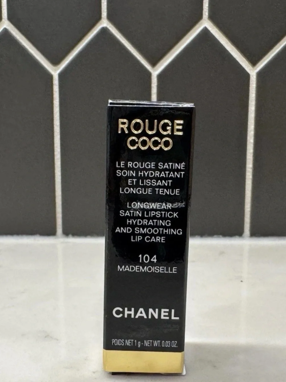 Chanel Rouge Coco Satin Lipstick - 104 Mademoiselle (Pink Nude) travel size